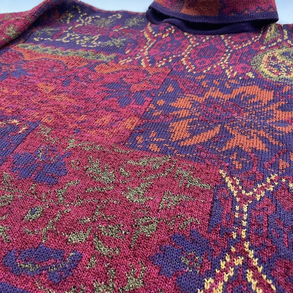 90s Women's St Michael Knit Sweater Size UK 12 US 8 Paisley Retro Sweater - Picture 4 of 12